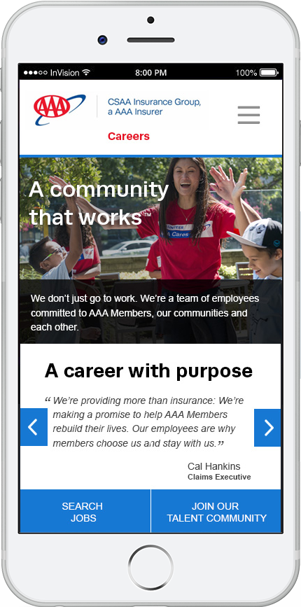 Careers Homepage Mobile