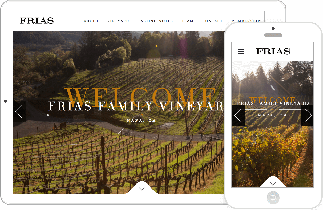 Frias Family Vineyard Website