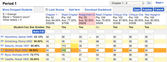 School Loop Gradebook