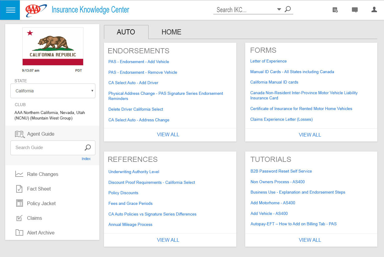 Insurance Knowledge Center - prototype